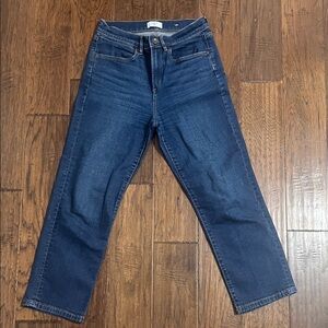 LOFT Dark Blue Denim Jeans with Contrast Stitching